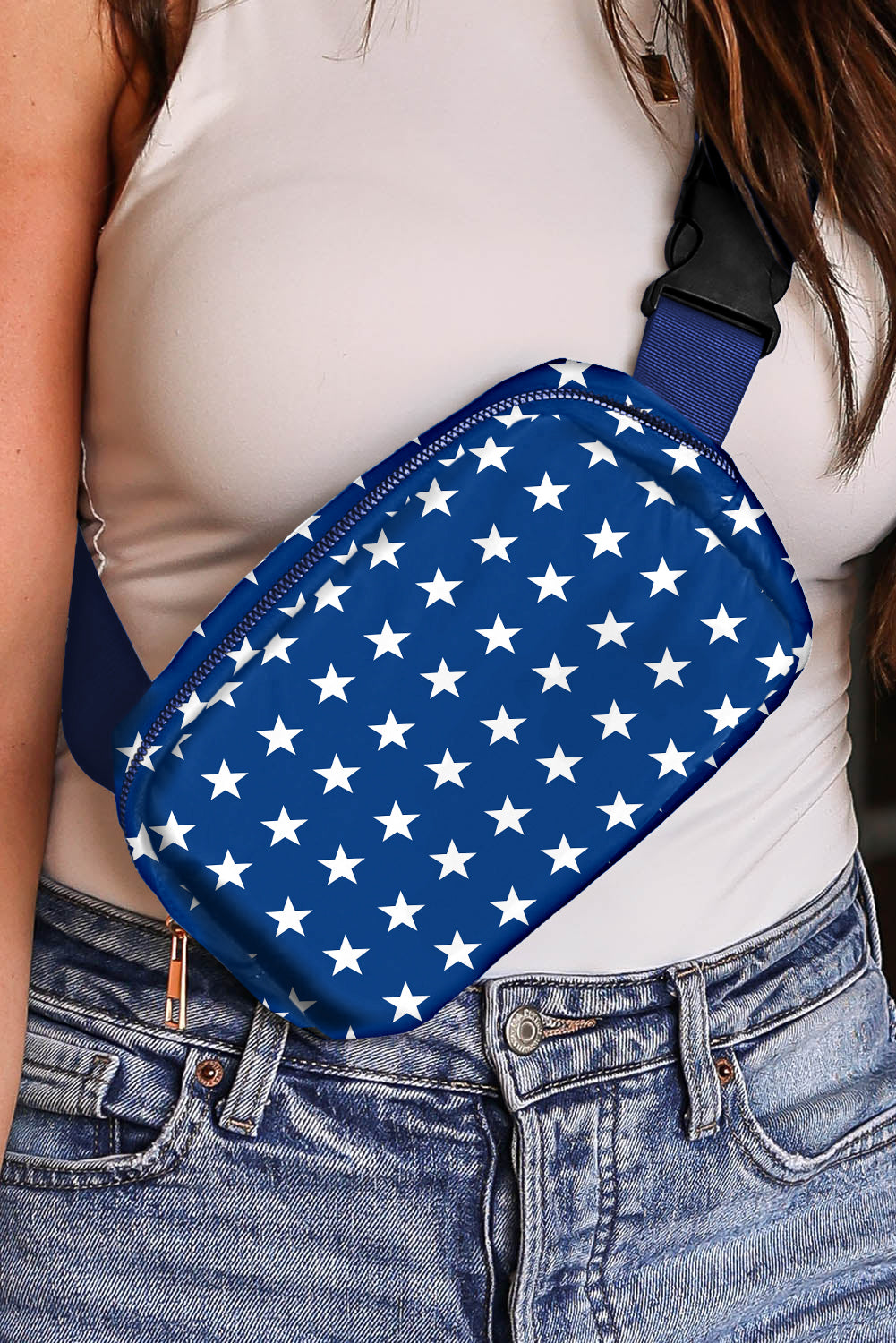 Bluing Independent Day Flag Star Printed Crossbody Bag BB Fashion Outlet