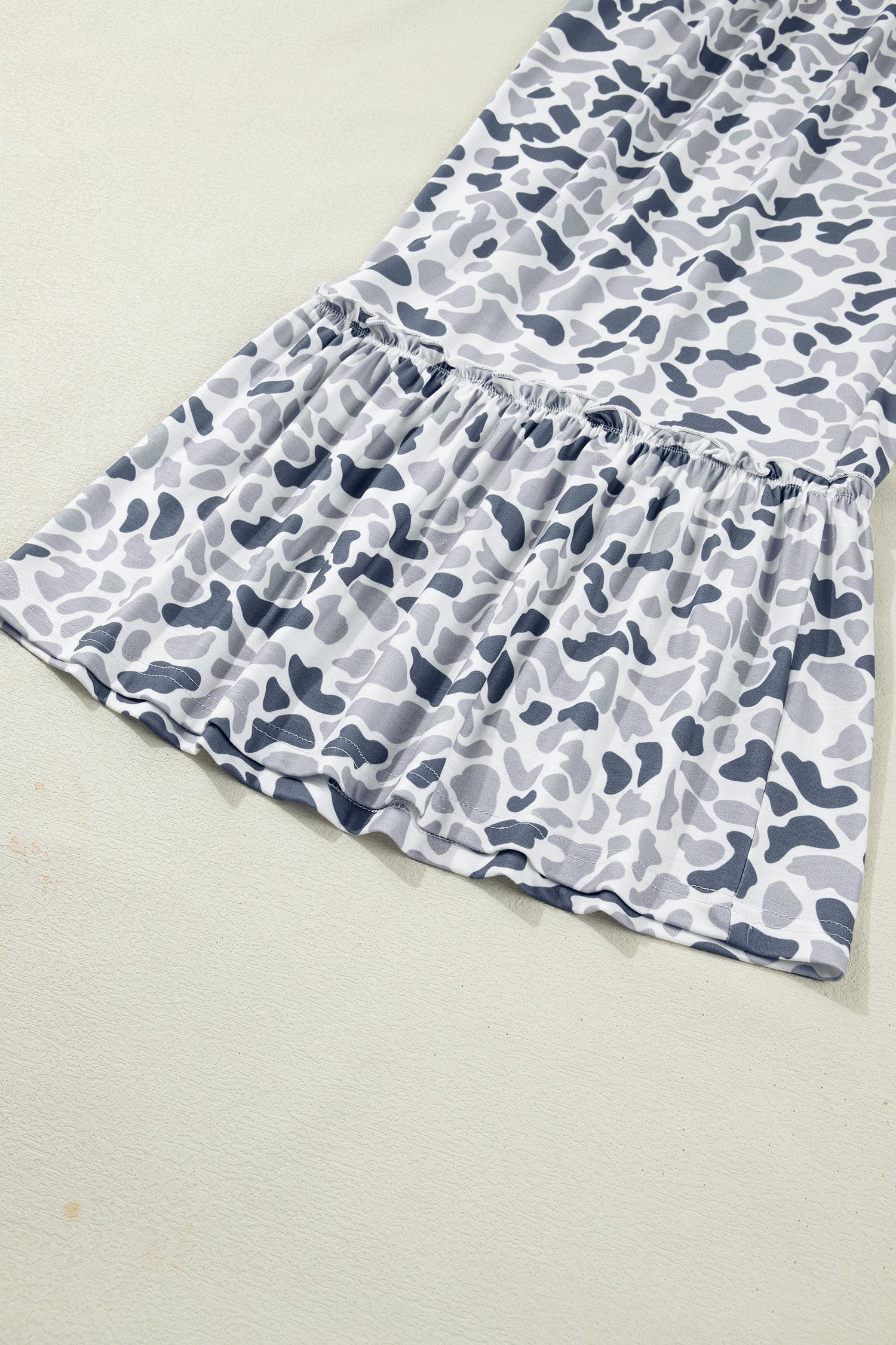 Camo Print Wide Leg Casual Pants