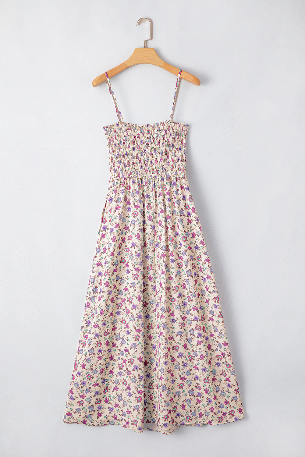 Multicolour Bohemian Ditsy Floral Smocked Fit Flare Sundress eAura