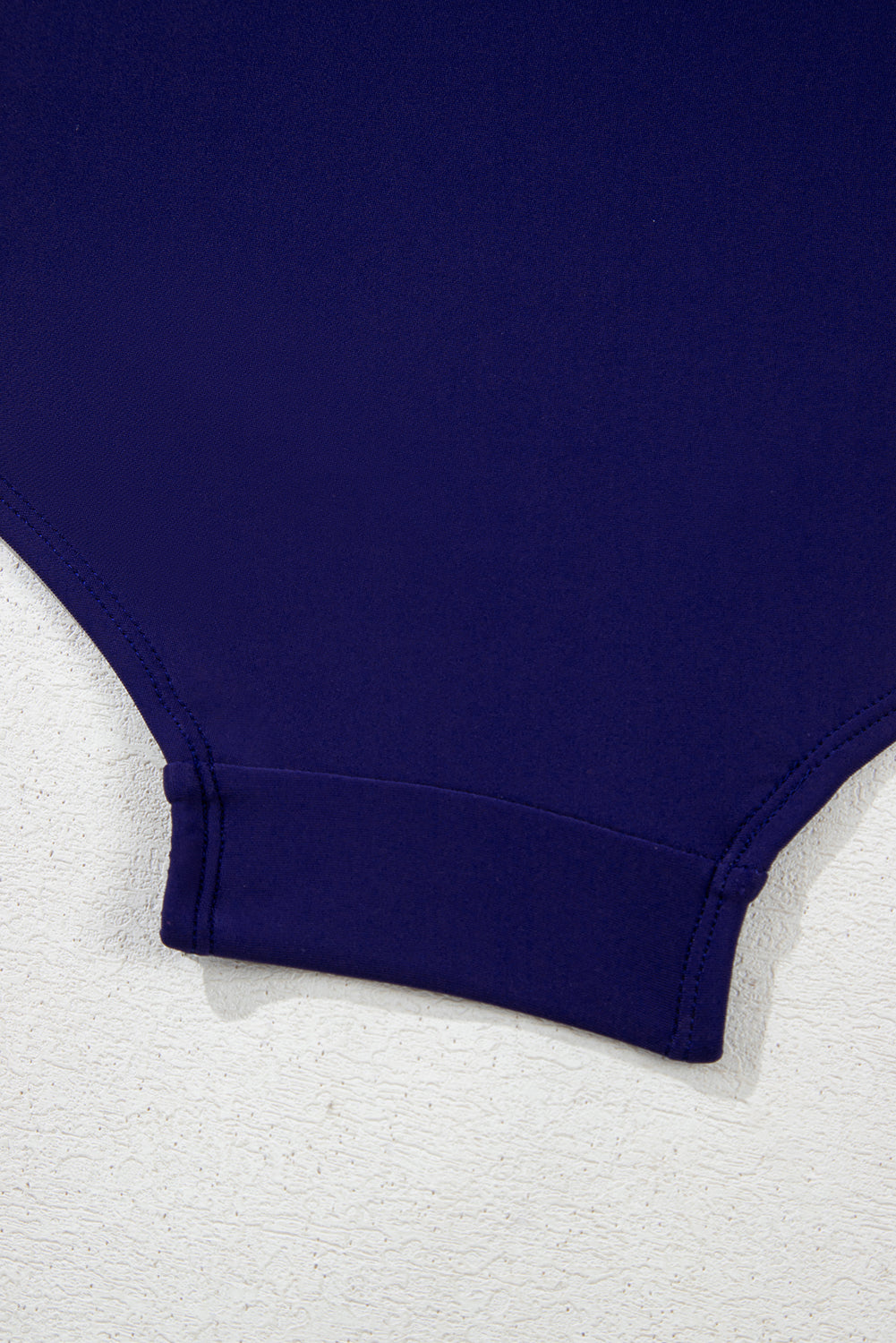 Navy Blue Embroidered Trim Wrap Tie Knot Plus Size High Waisted Bikini BB Fashion Outlet