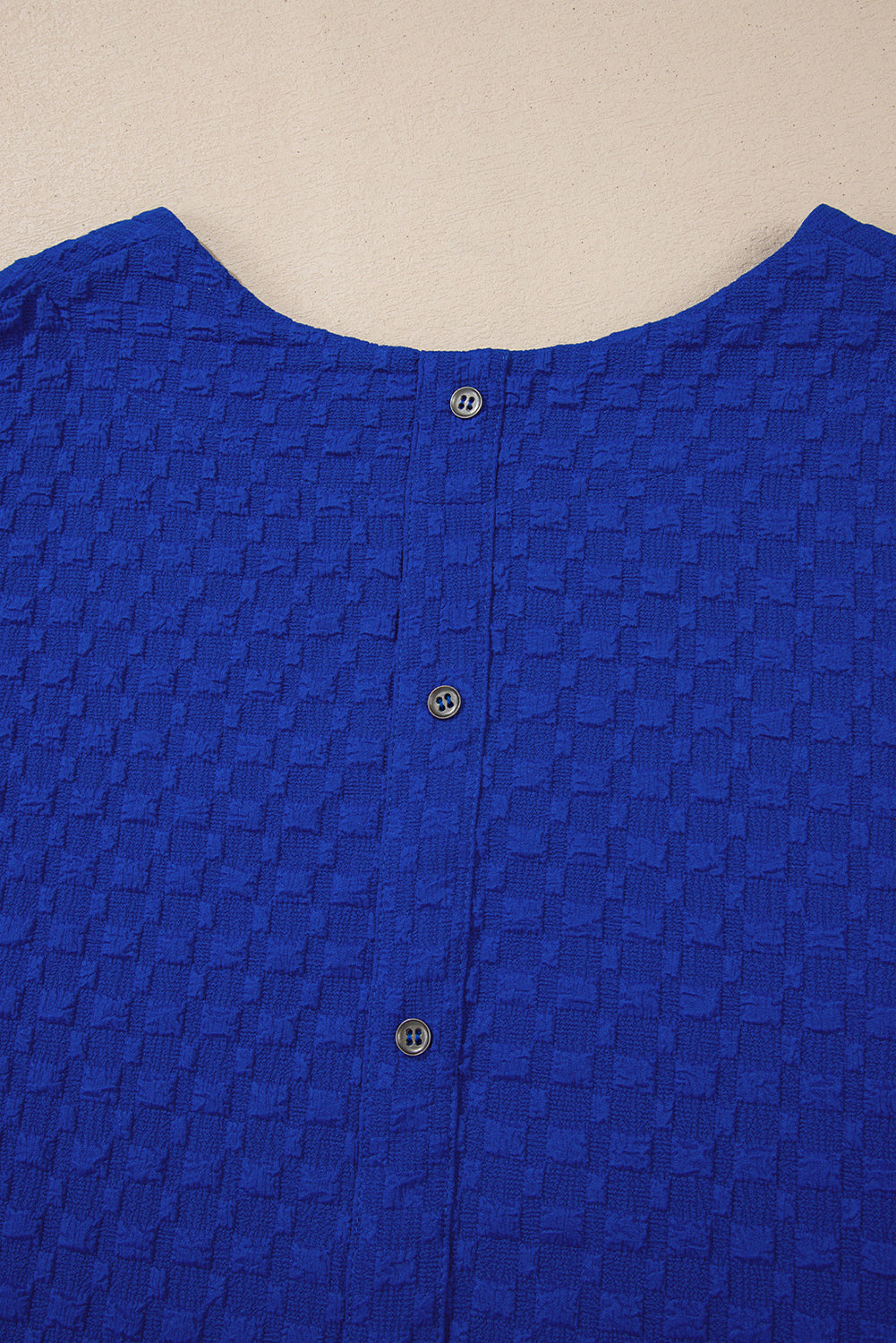Sky Blue Jacquard Textured Buttoned Tee and Shorts Set eAura