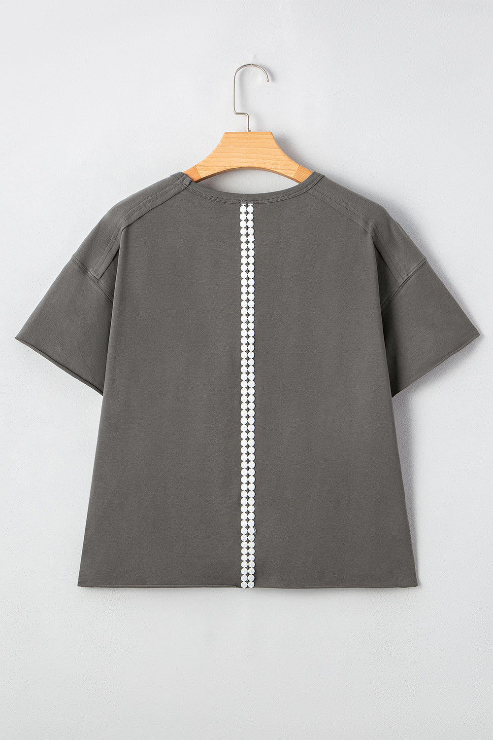 Bow Raw Edge Drop Shoulder Casual T Shirt eAura