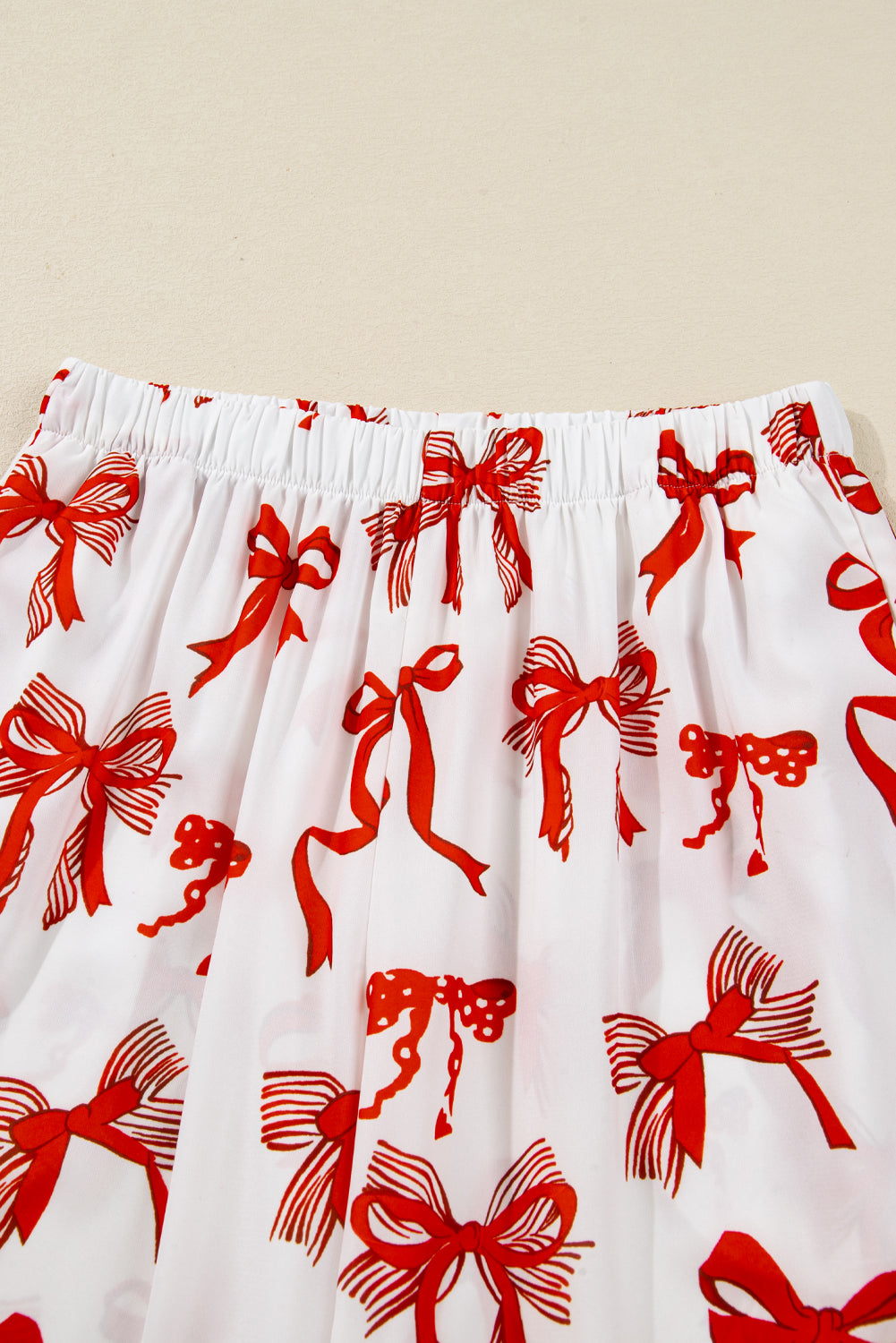 Red Christmas Bow Print Pyjama Set - eAura
