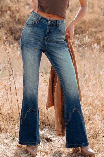 Pocket Detail Flare Leg Jeans – Sail Blue