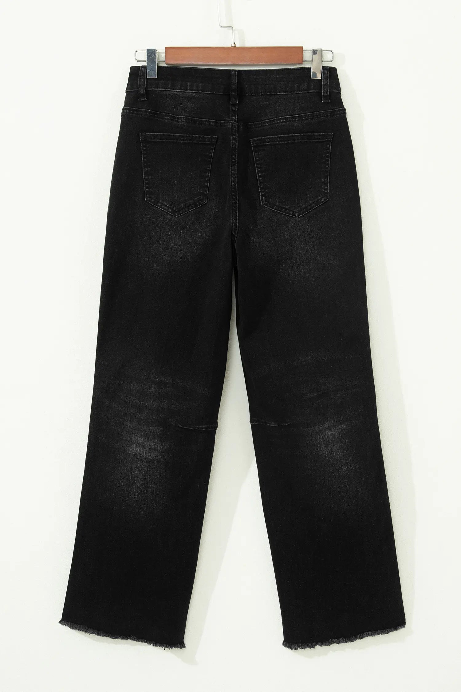 Sail Blue Frayed Cropped Barrel Jeans