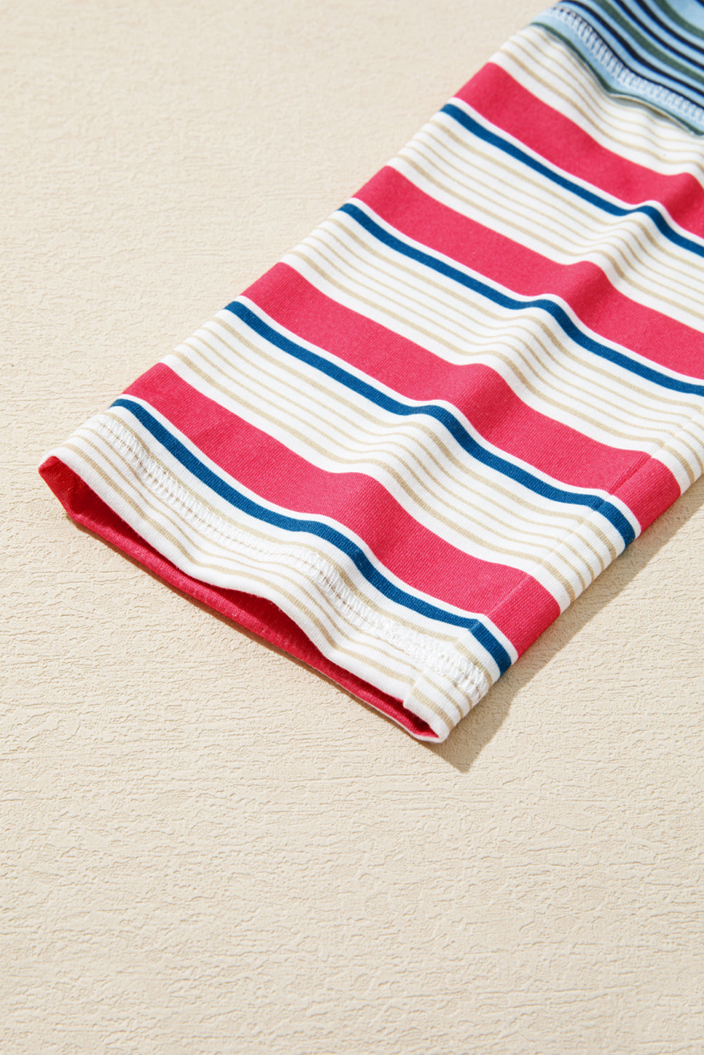 Exposed Seam Striped Long Sleeve Top - eAura