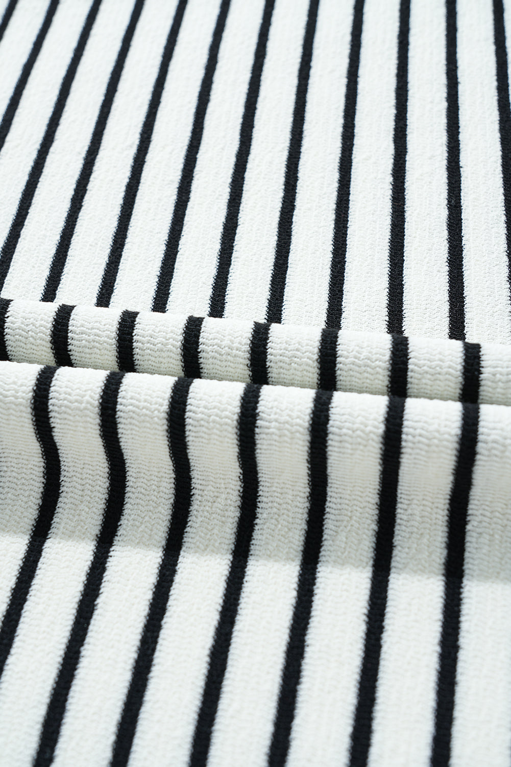 Black Stripe Collared Long Sleeve Top and Drawstring Shorts Set eAura