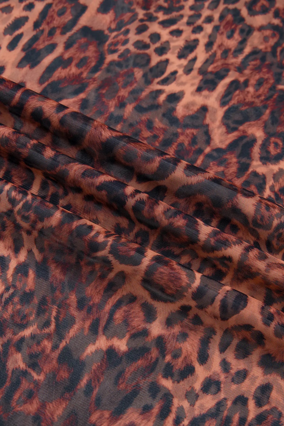 Leopard Sheer Maxi Skirt – Brown