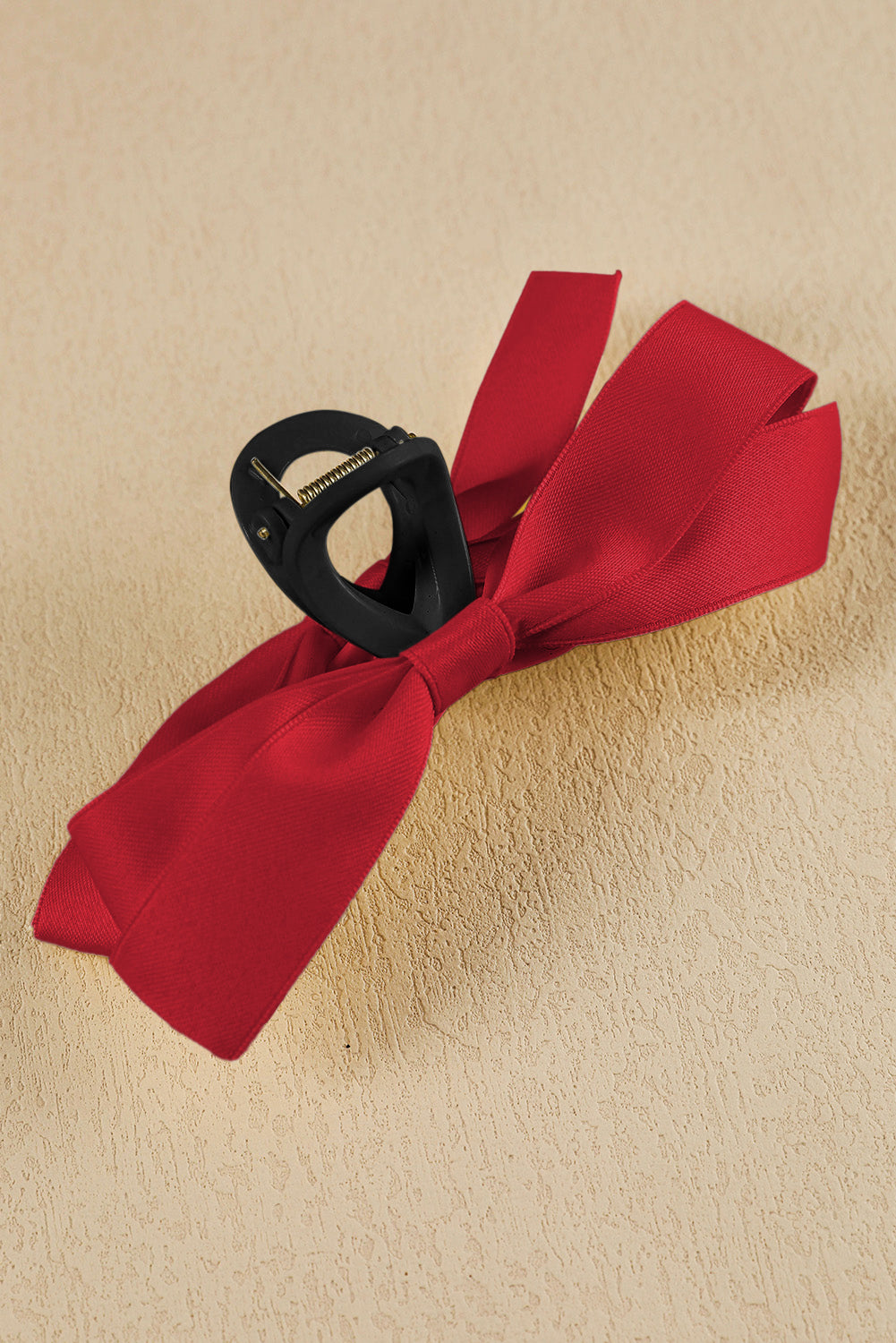 Red Ribbon Bow Decor Hair Clip - eAura