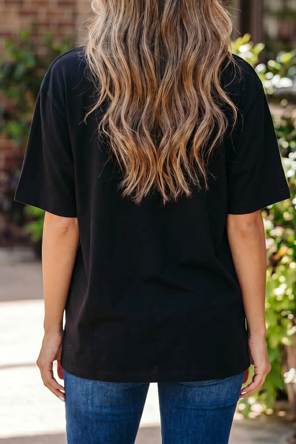 Solid Colour High Neck Oversize Tee – Wisteria