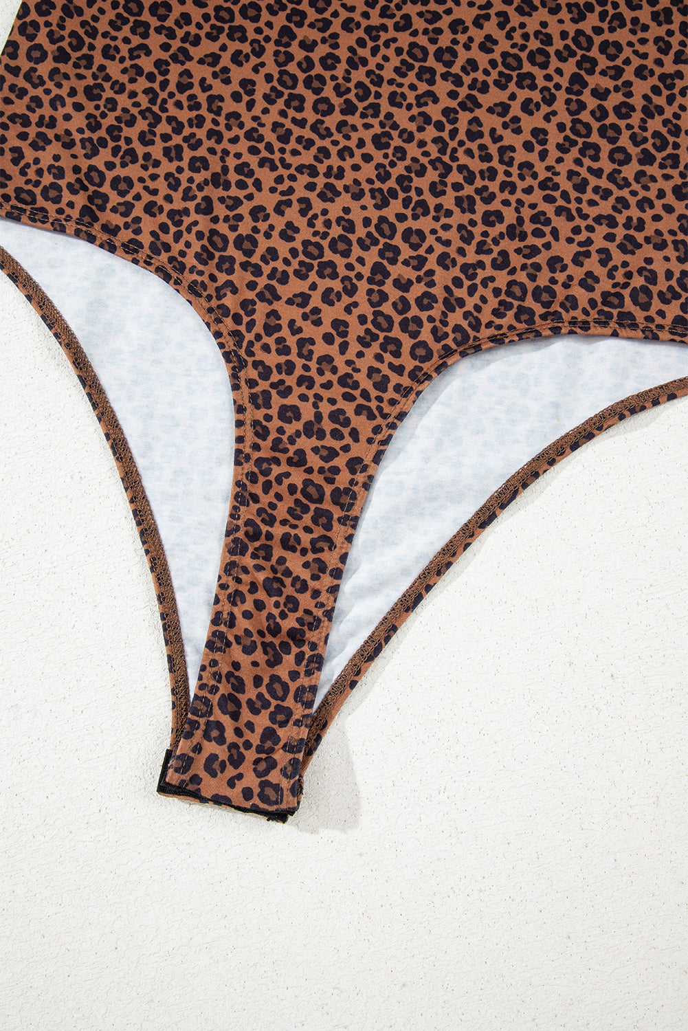 Brown Leopard Printed Sleeveless Scoop Neck Bodysuit BB Fashion Outlet