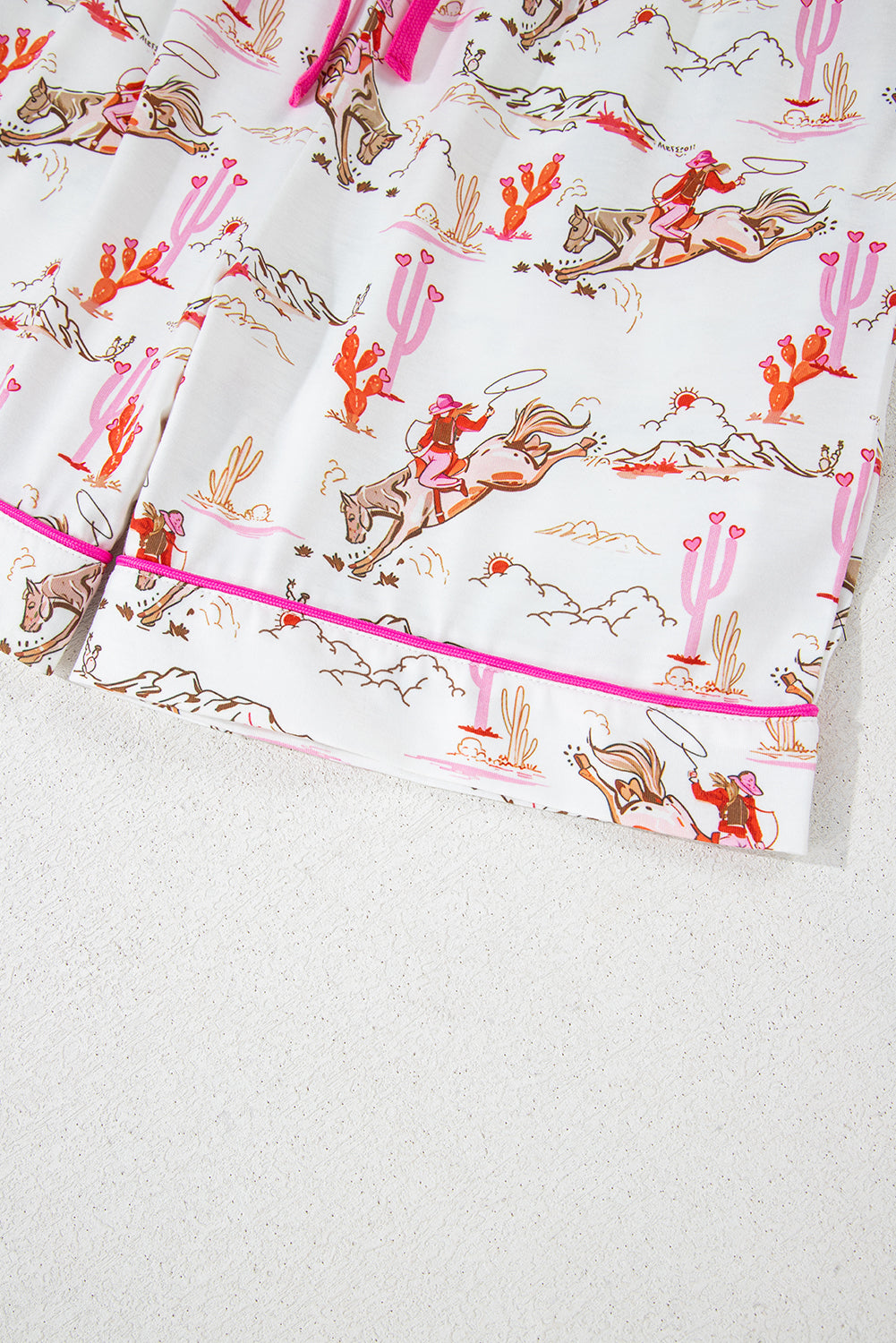 White Cowgirl Country Print Pyjamas Set eAura