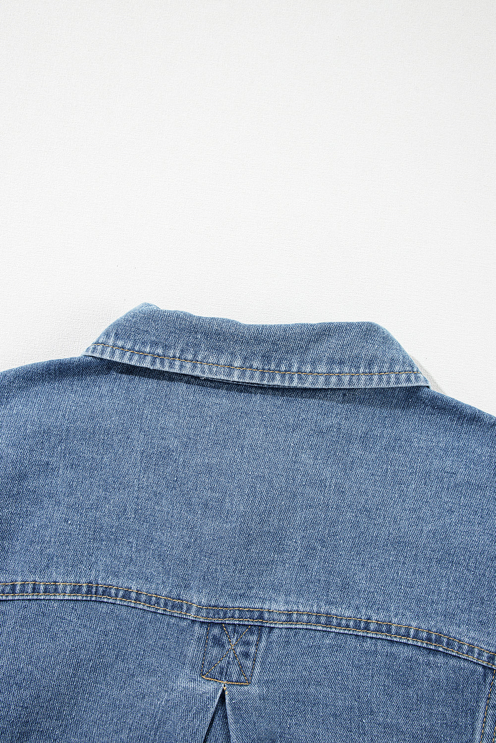 Light Blue Washed Oversize Pocketed Denim Jacket eAura