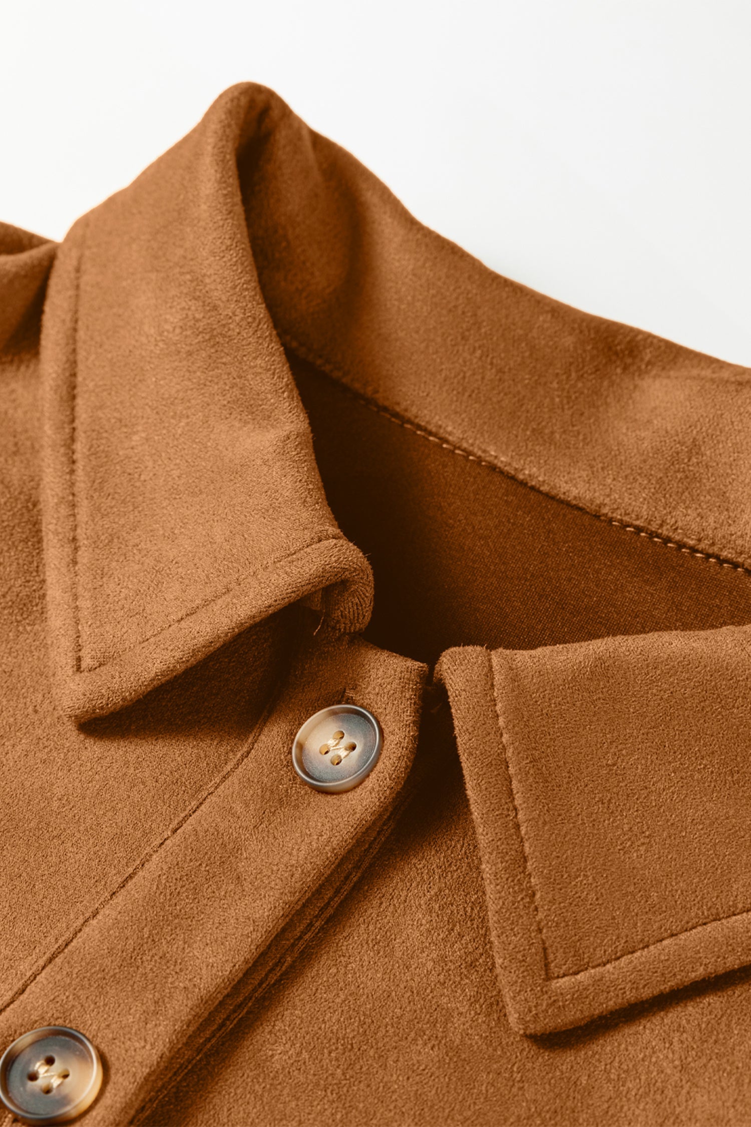 Faux Suede Hollowed Detail Retro Style Jacket - eAura