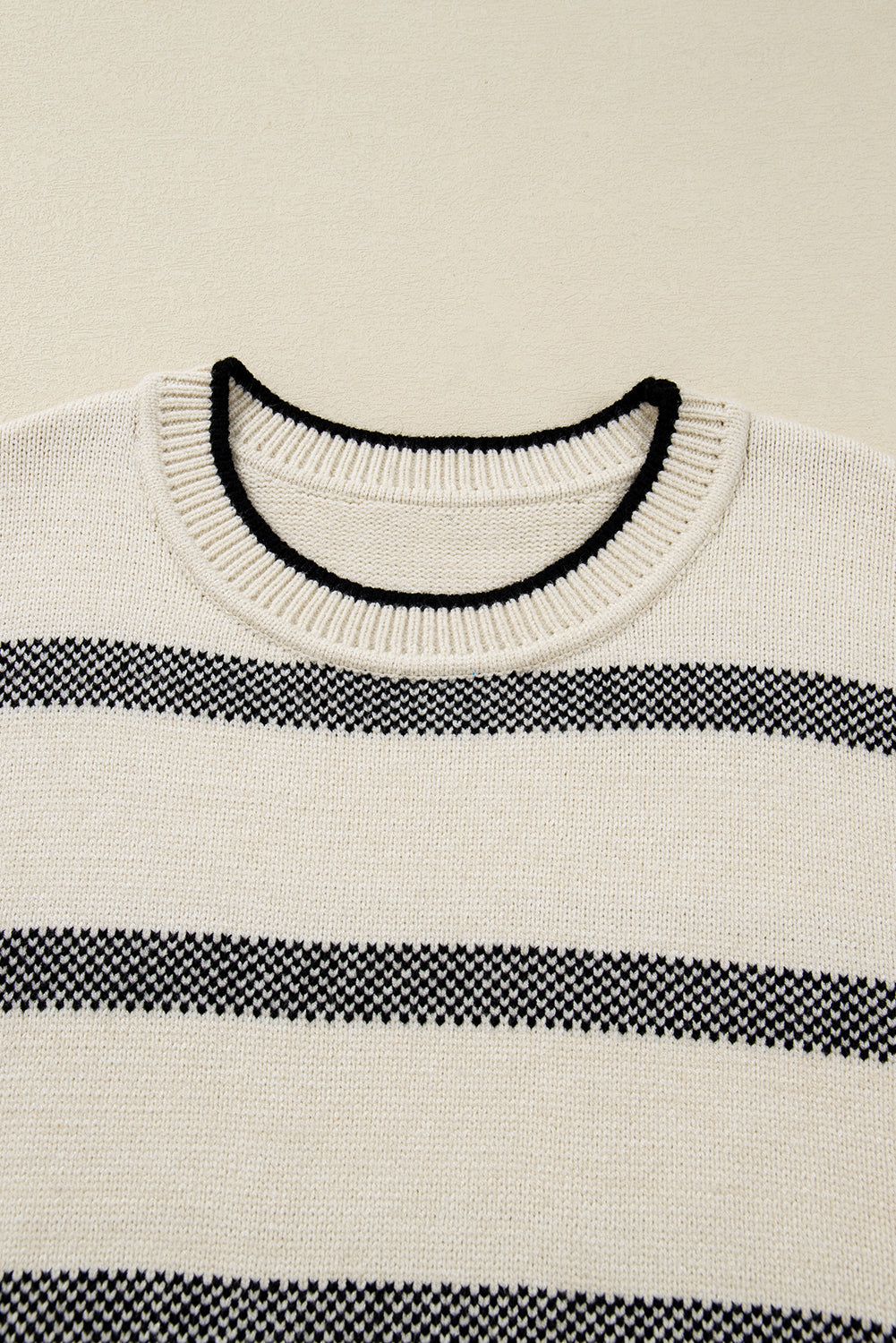 Stripe Wide Sleeve Drop Shoulder Plus Sweater - eAura