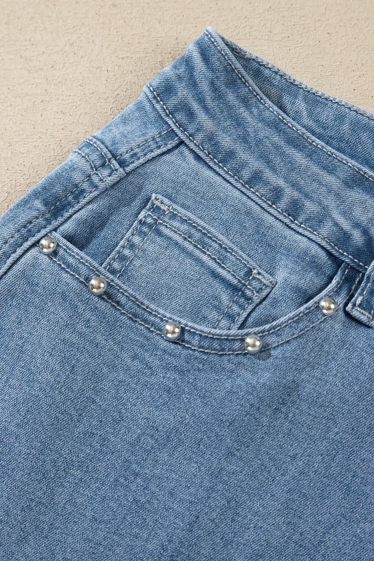 Side Seam Rivet Detail Ankle Length Casual Jeans – Coffee