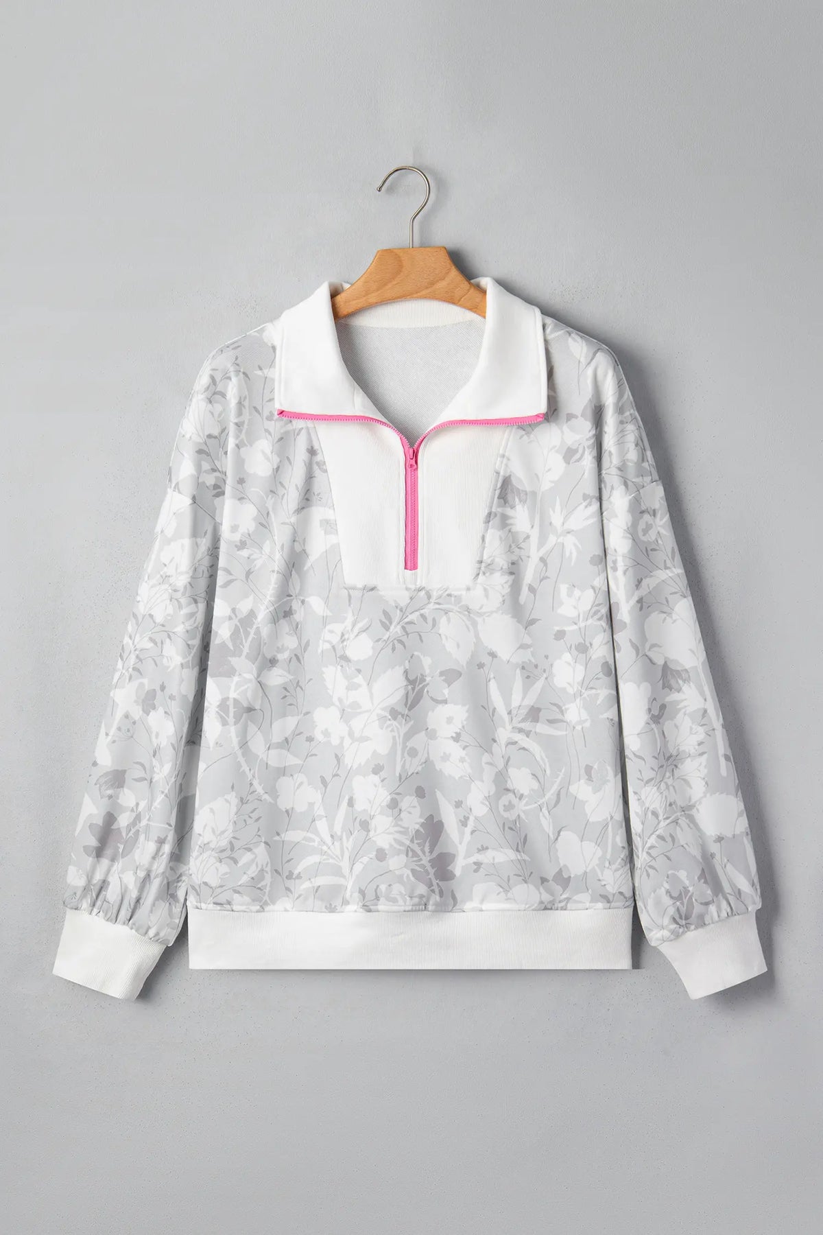 Quarter Zip Stand Neck Sweatshirt