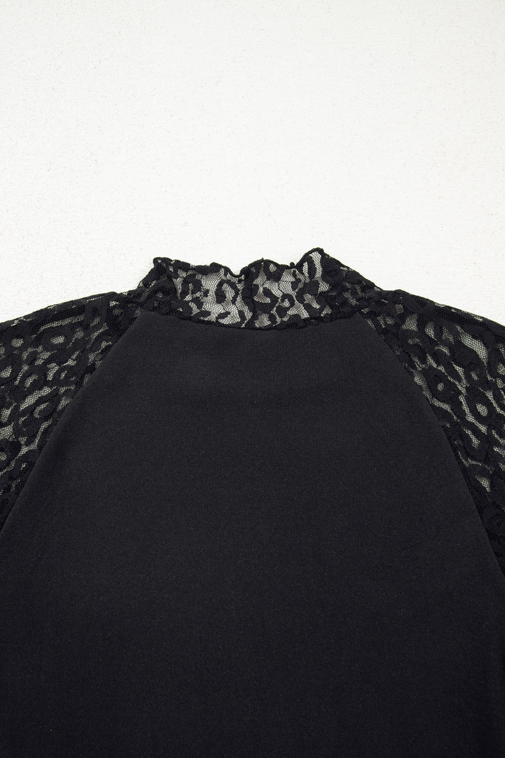 Leopard Mesh Patchwork Long Sleeve Top