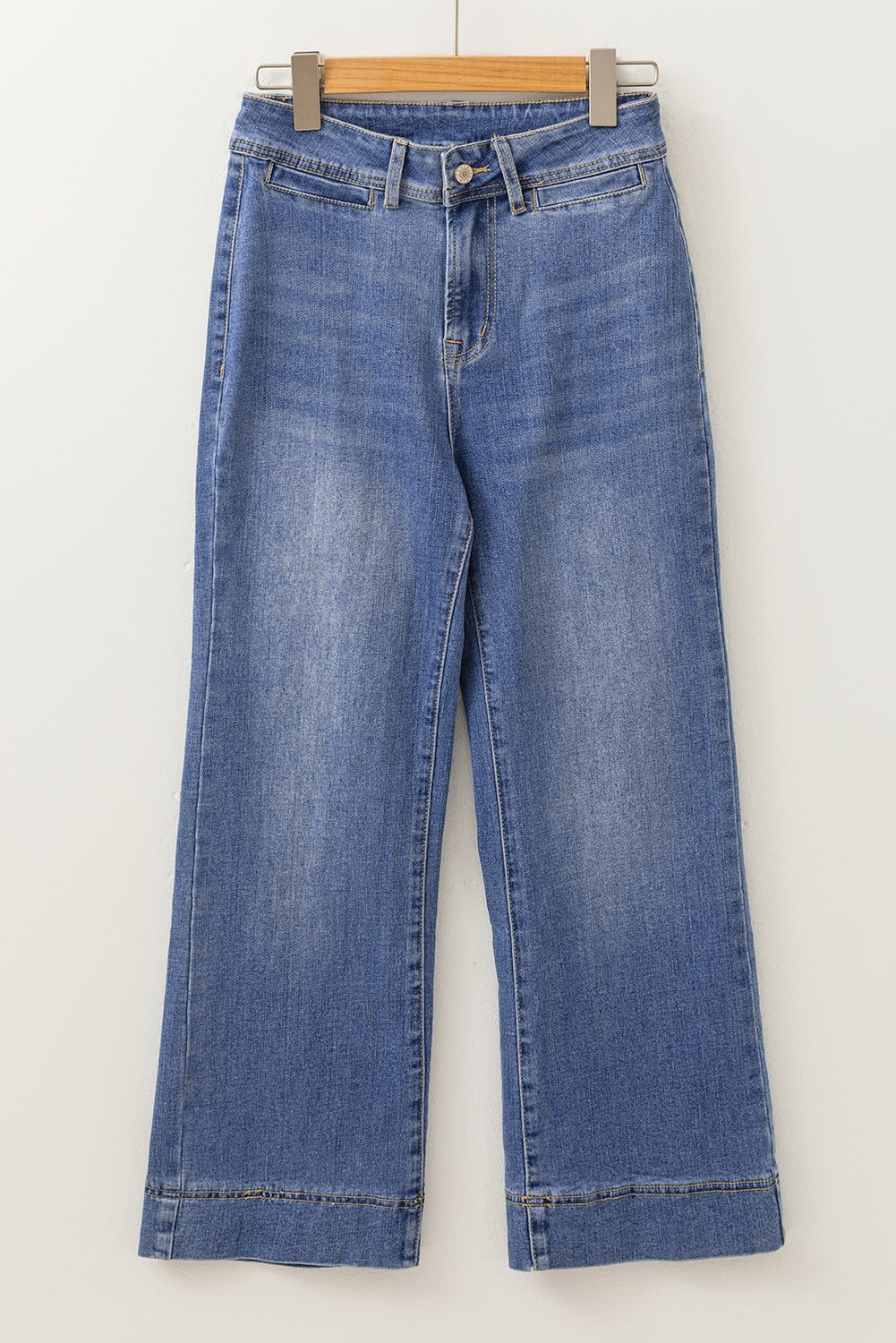 Ashleigh Blue Mineral Wash High Waist Bell Bottom Crop Jeans eAura