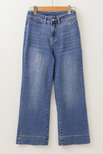 Ashleigh Blue Mineral Wash High Waist Bell Bottom Crop Jeans eAura