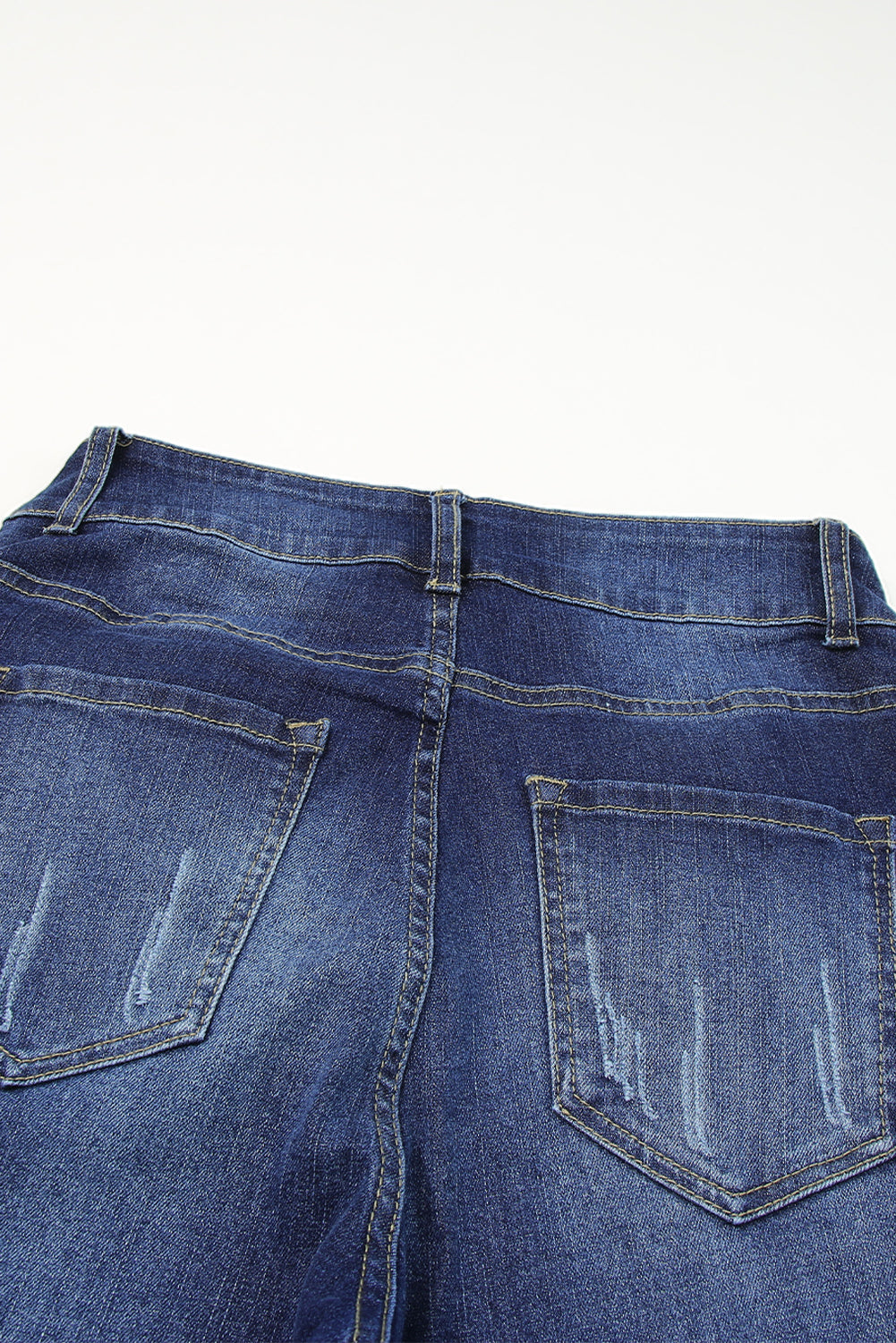 High Waist Distressed Straight Leg Jeans - eAura