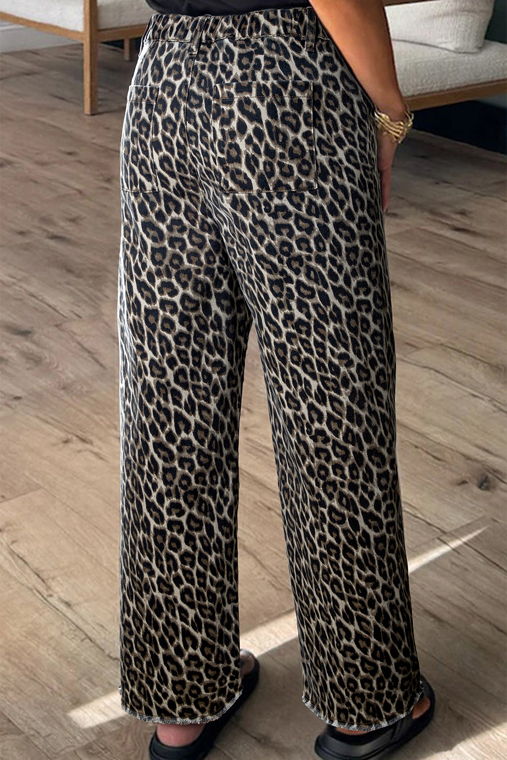 Leopard Straight Loose Leg Jeans - eAura