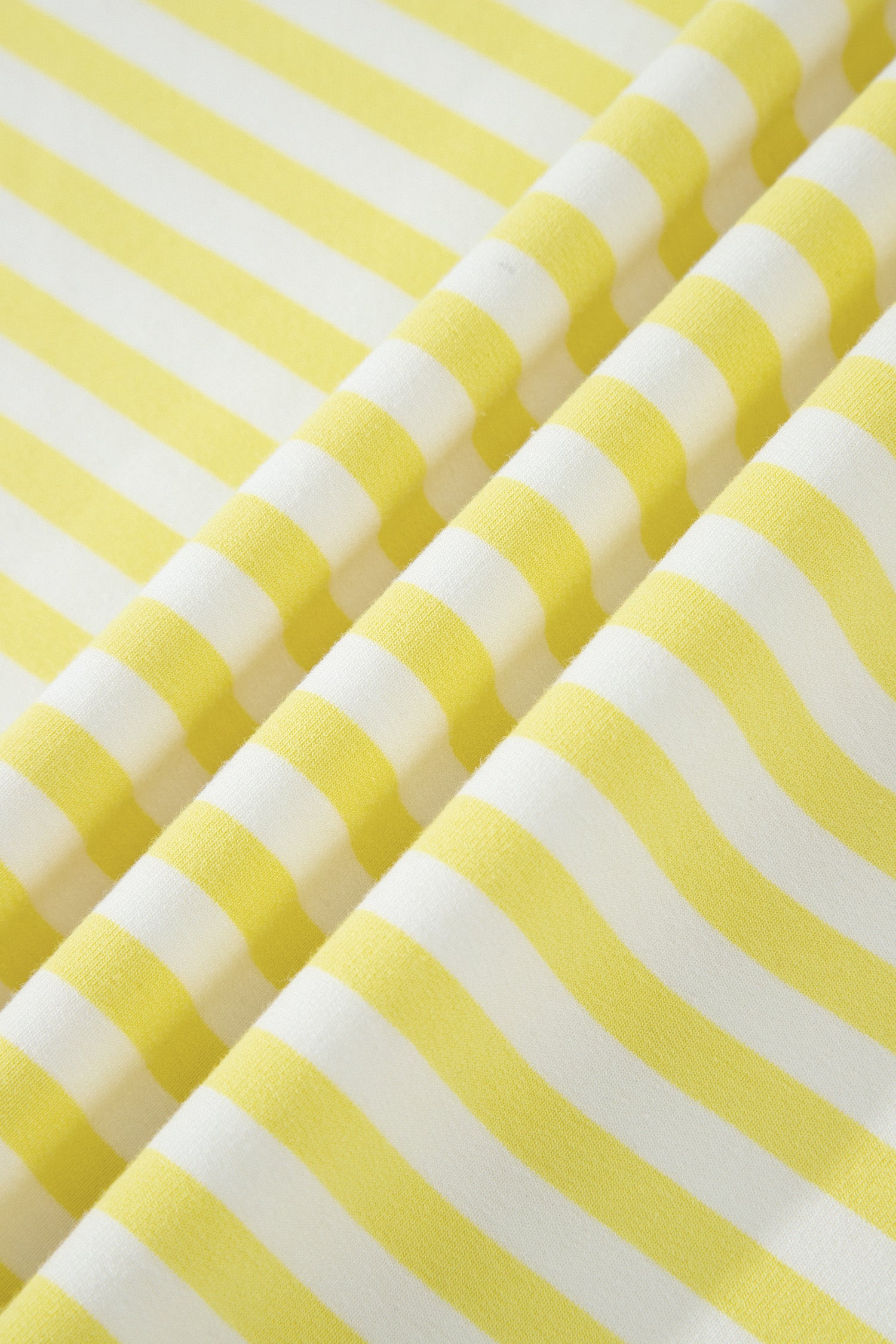 Colorblock Trim V Neck Tee Drawstring Elastic Waist Short Set – Yellow Stripe