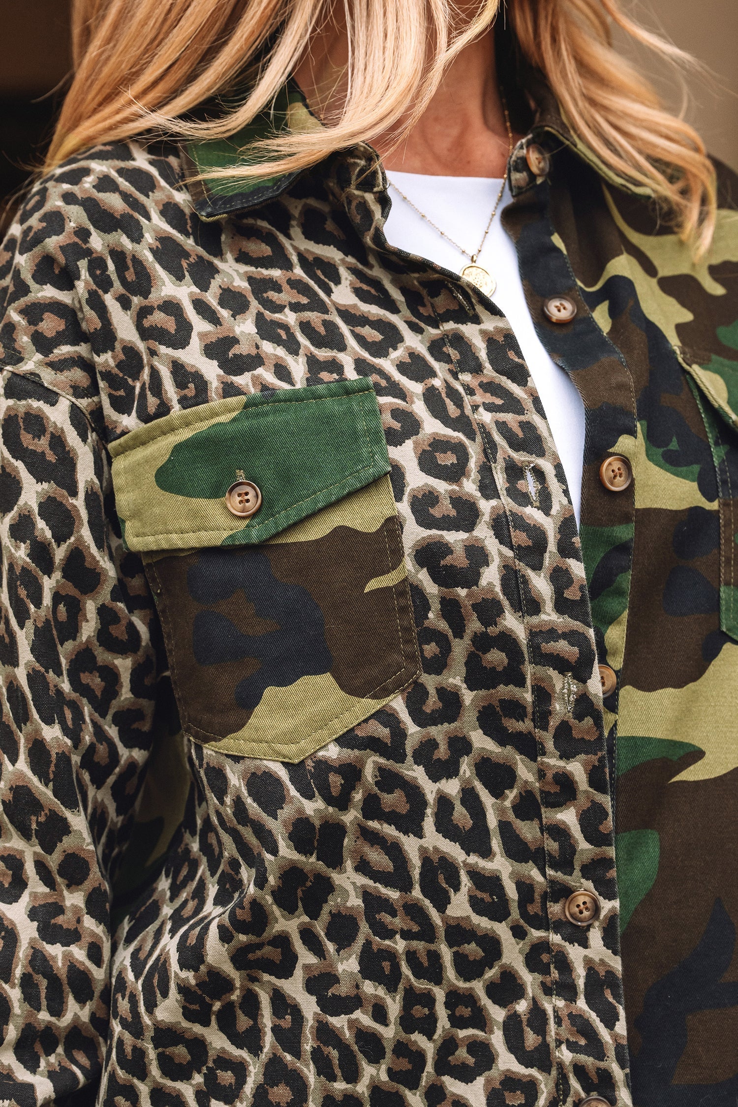Leopard Camo Patchwork Oversize Shacket - eAura