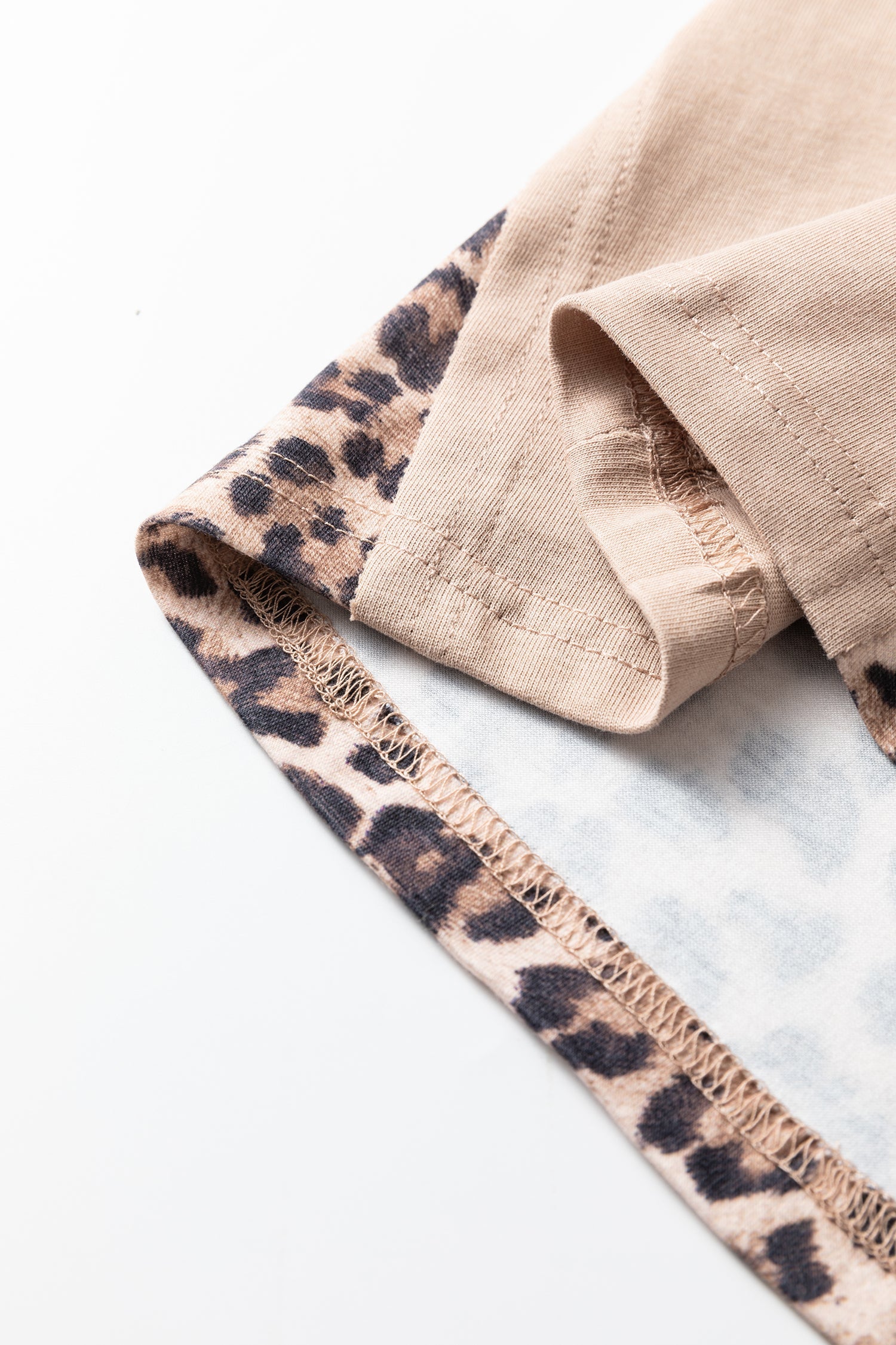 Mineral Wash Leopard Patchwork Wide Leg Trousers - Bottoms/Wide