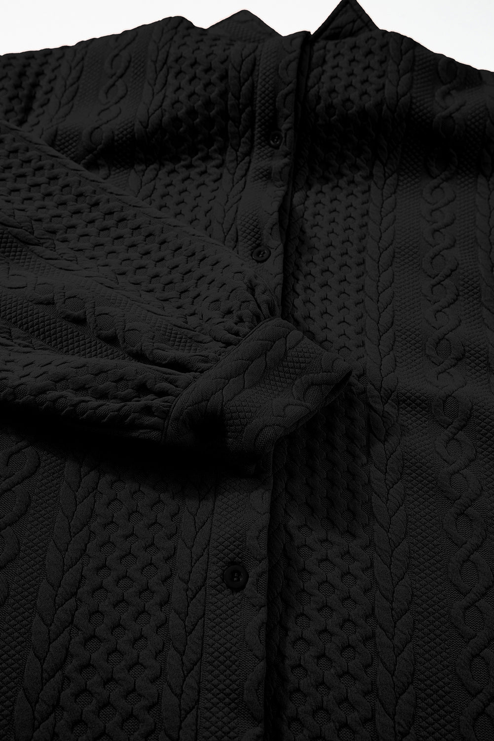 Textured Puff Sleeve Loose Shacket eAura
