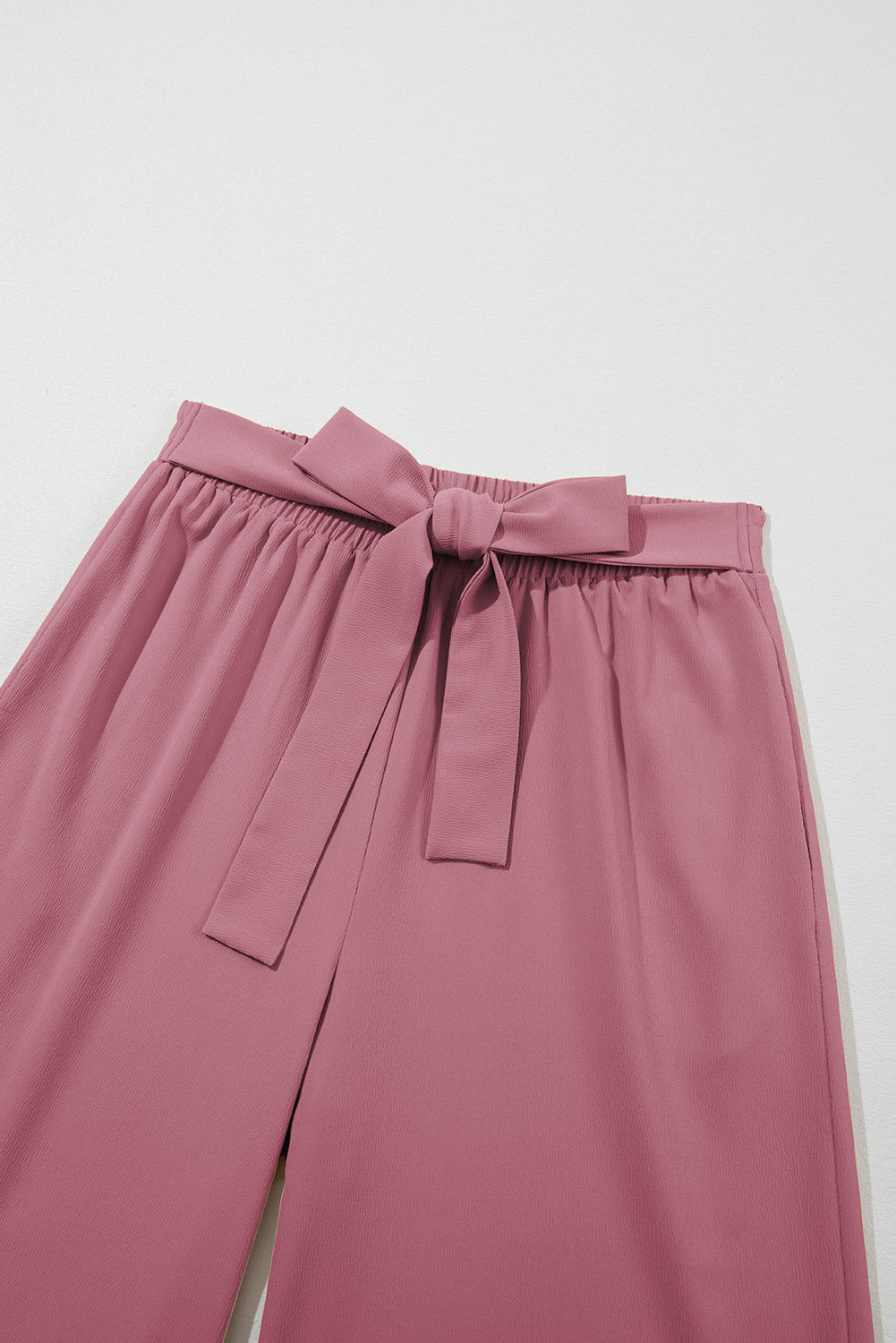 Coffee High Waisted Tie Front Side Pocket Wide Leg Flowy Casual Pants Dear-Lover Dropshipping