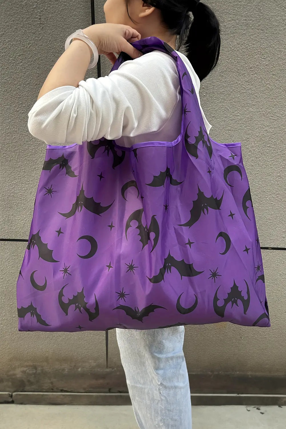 Goth Halloween Oxford Cloth Foldable Large Tote Bag