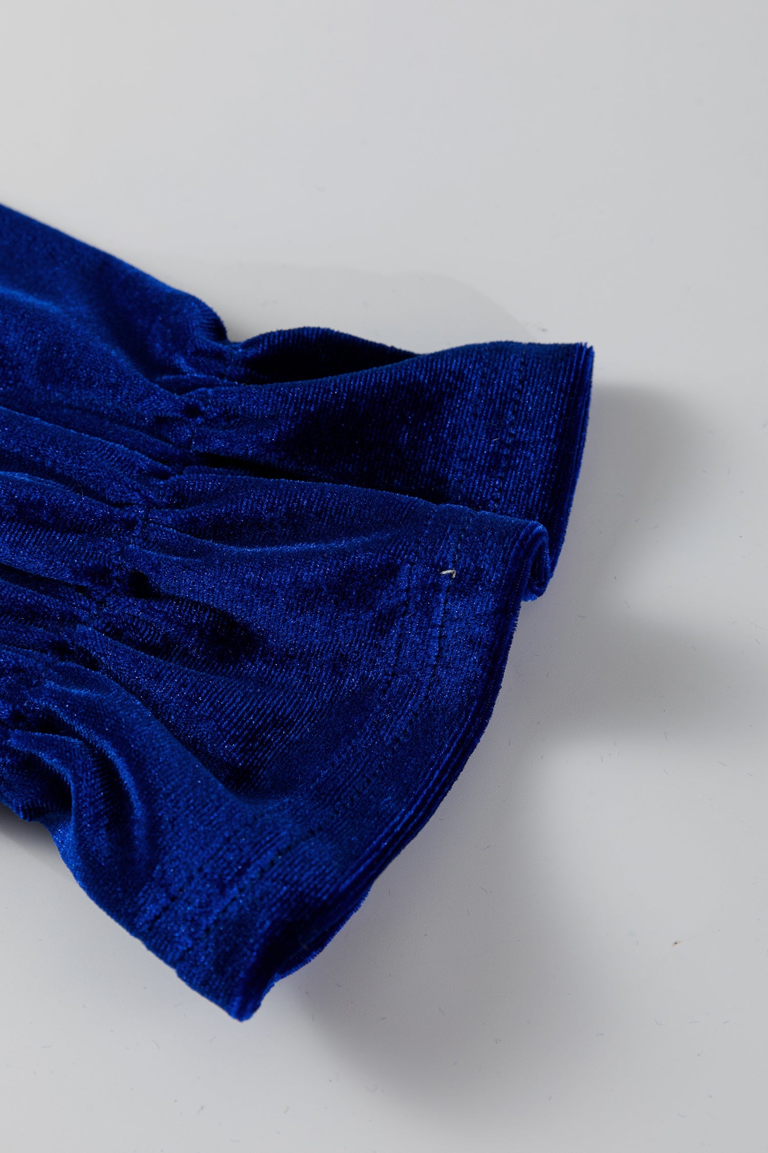 Leopard Patchwork Shoulder Flounce Sleeve Velvet Blouse - Occasionwear/party tops