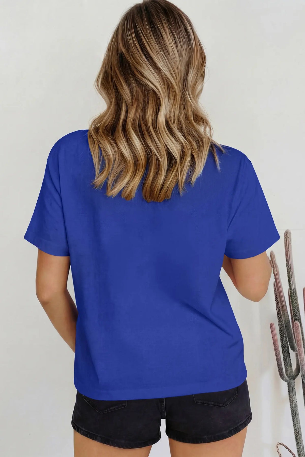 Solid Colour High Neck Oversize Tee – Wisteria