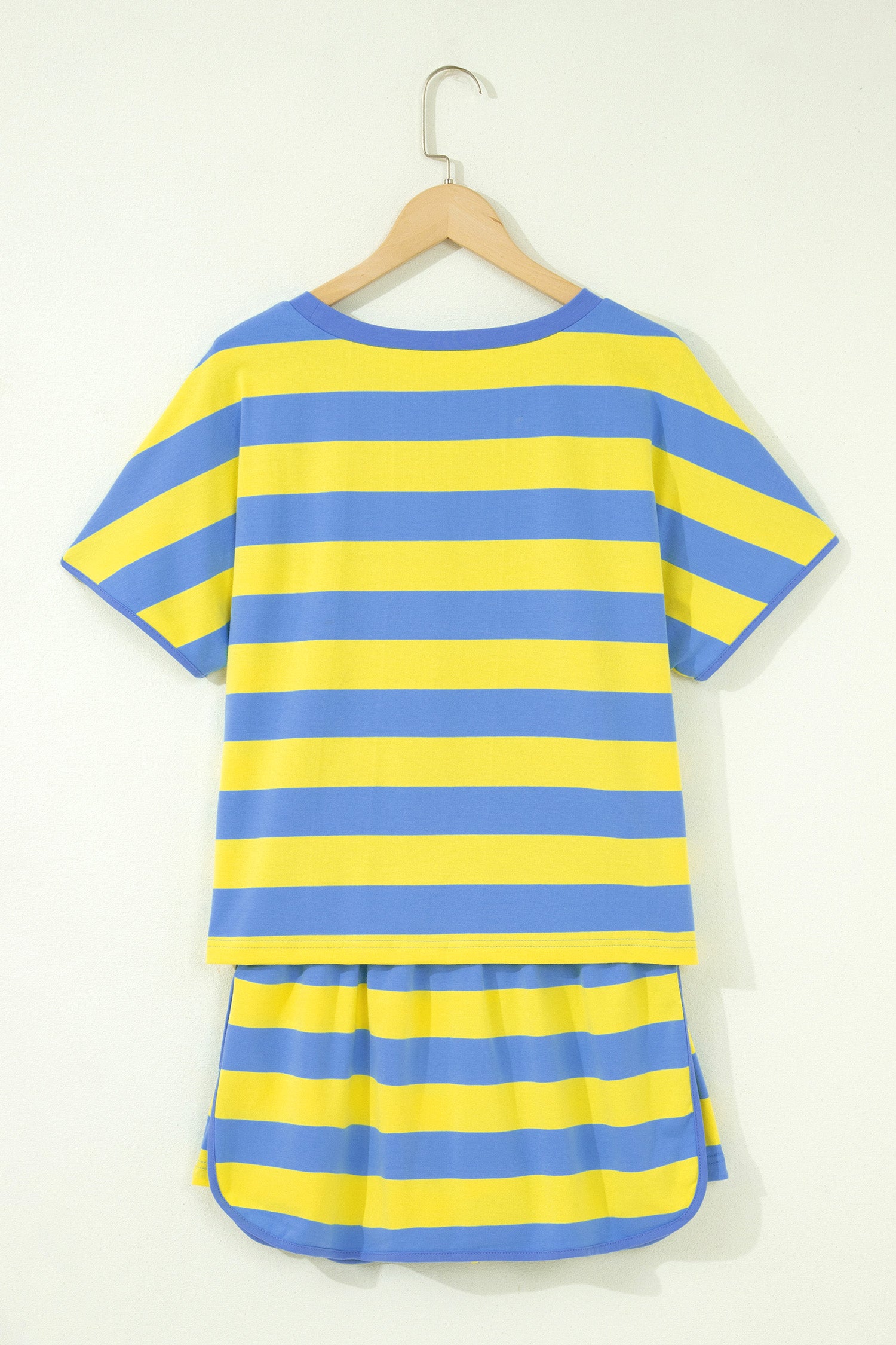 Dolman Tee Drawstring Skort Athletic 2pcs Set – Yellow Stripe