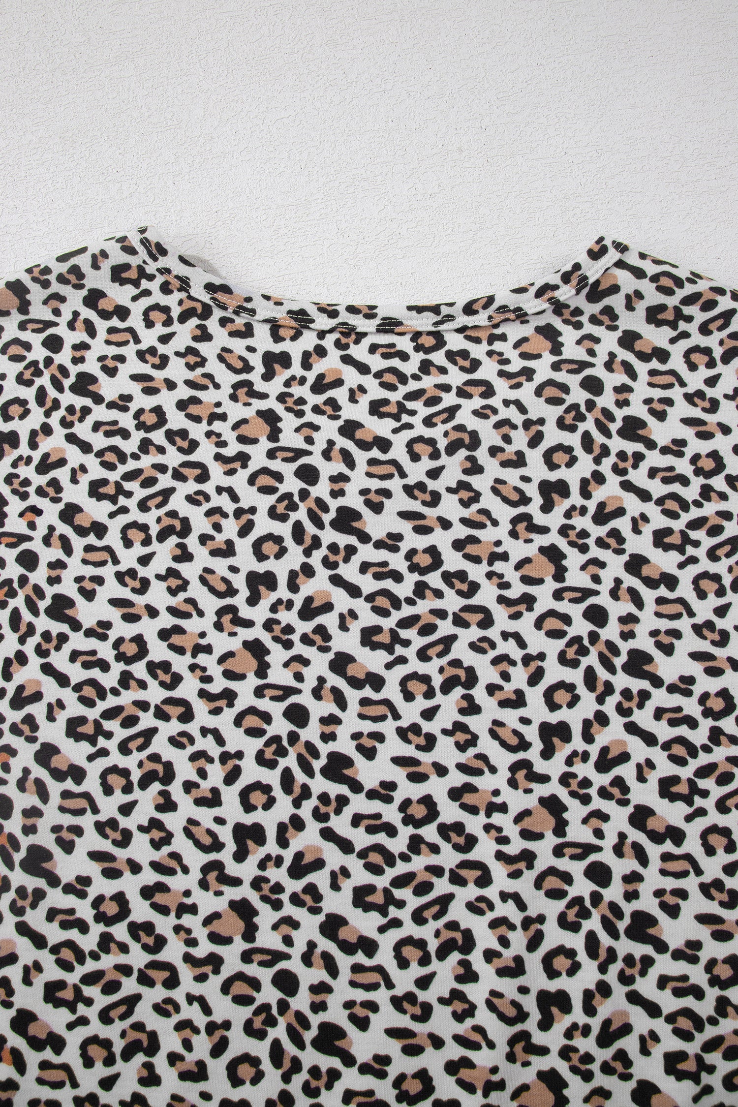 Leopard Print High-Low Tee & Wide Leg Pants Set – Brown