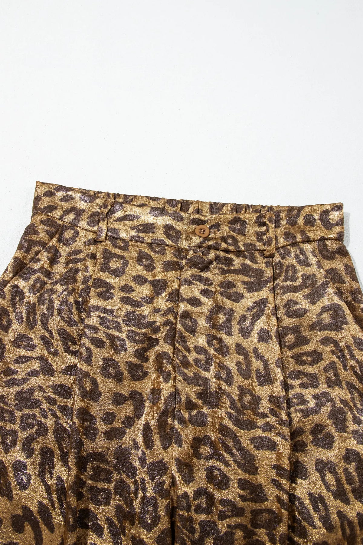 Leopard Print Western Style Wide Leg Full Length Pants – Multicolour
