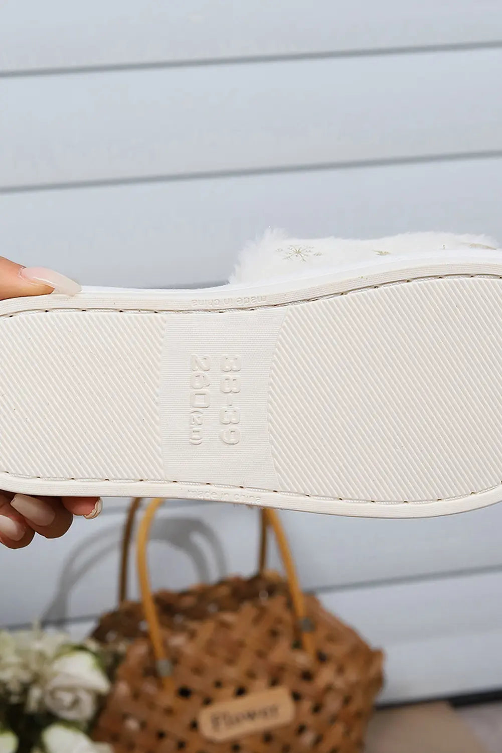 Christmas Fashion Printed Open Toe Plush Slippers