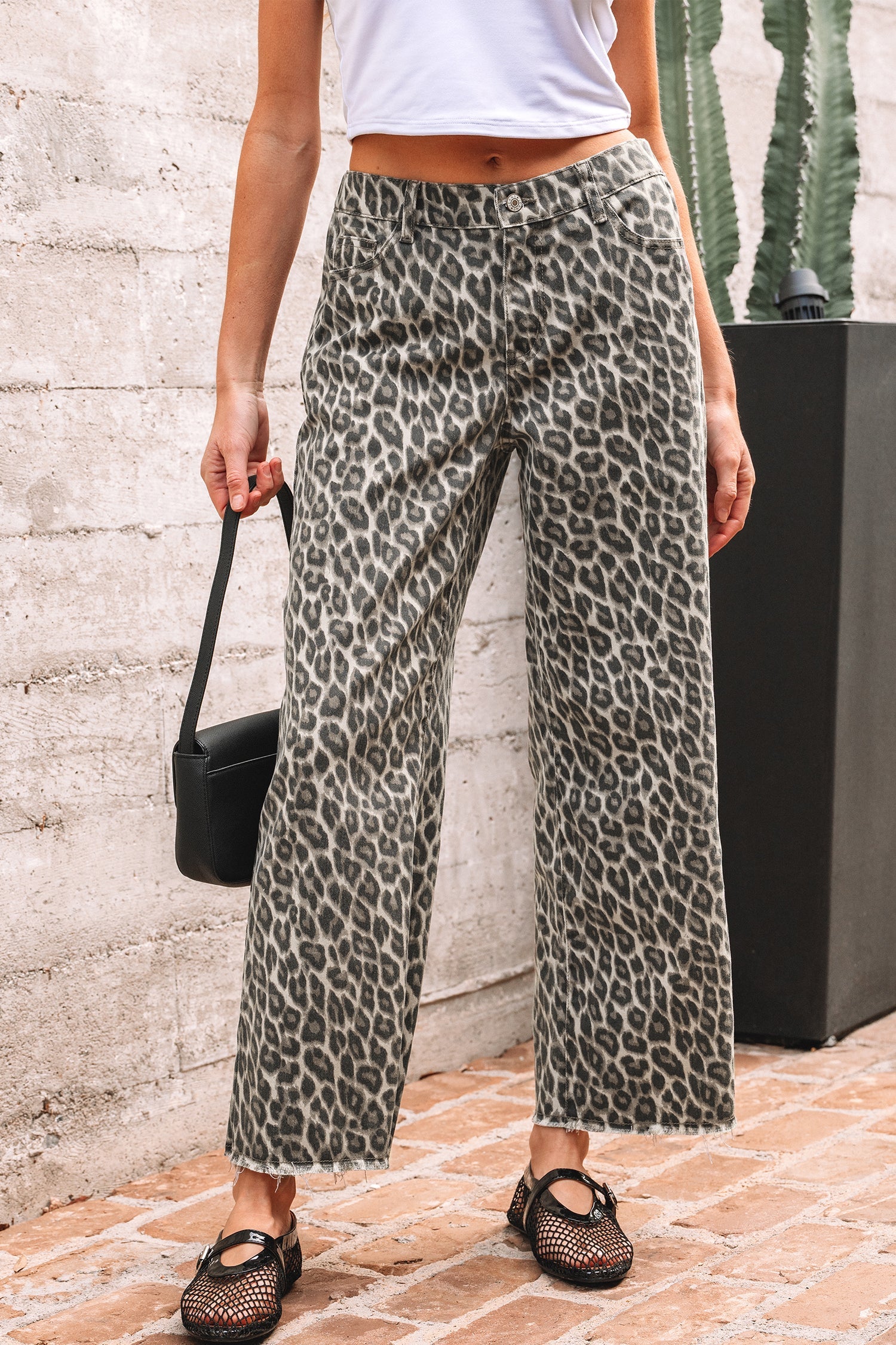 Leopard Straight Loose Leg Jeans - eAura
