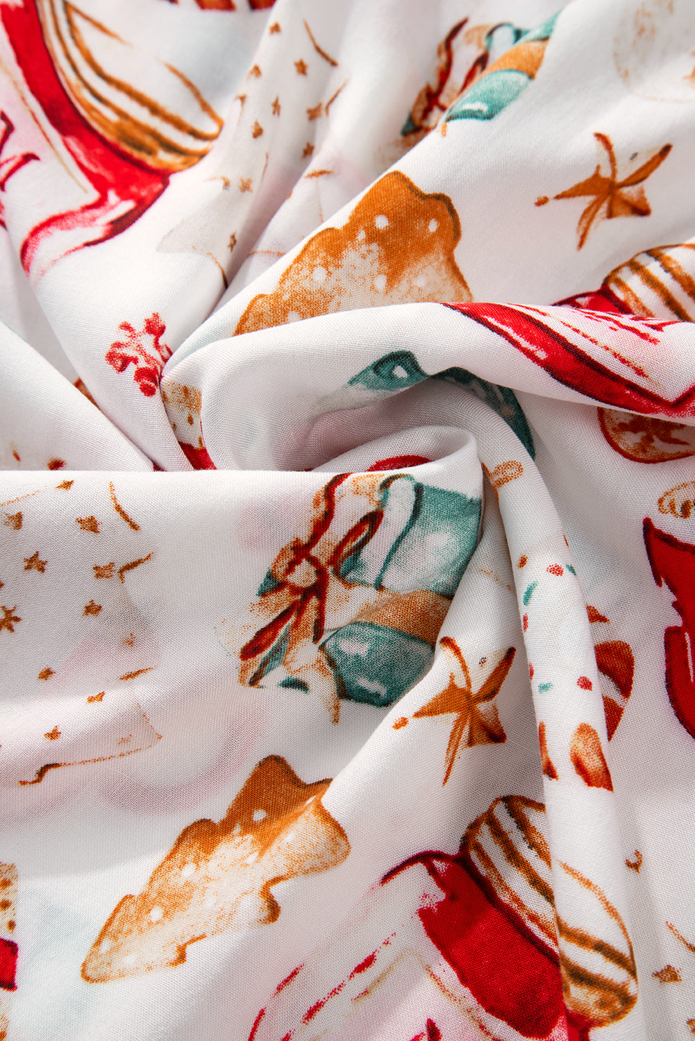 White Christmas Pattern Long Sleeve Shirt Pyjama Set eAura