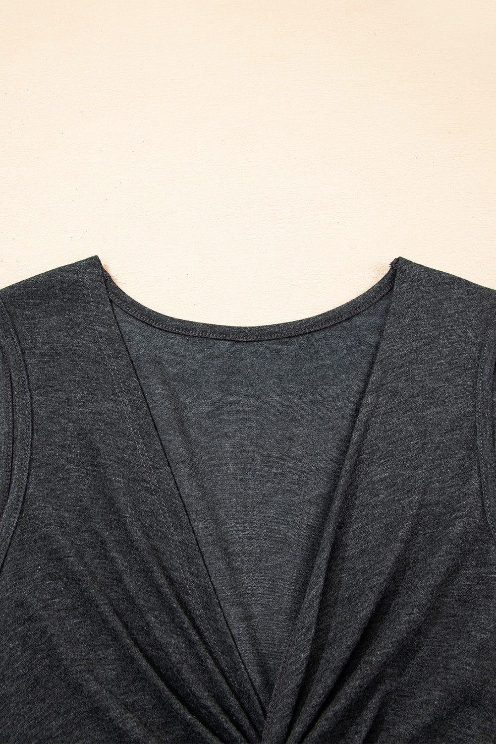 Dirty blue Twisted Bust V Neck Sleeveless Dress eAura