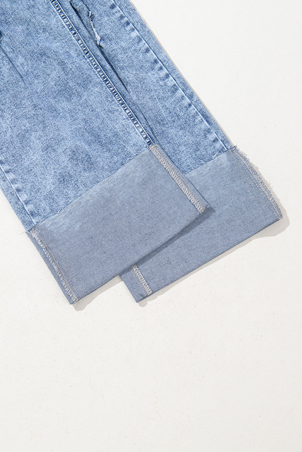 Ashleigh Blue Mineral Wash Bottom Cuff Distressed Wide Leg Jeans eAura