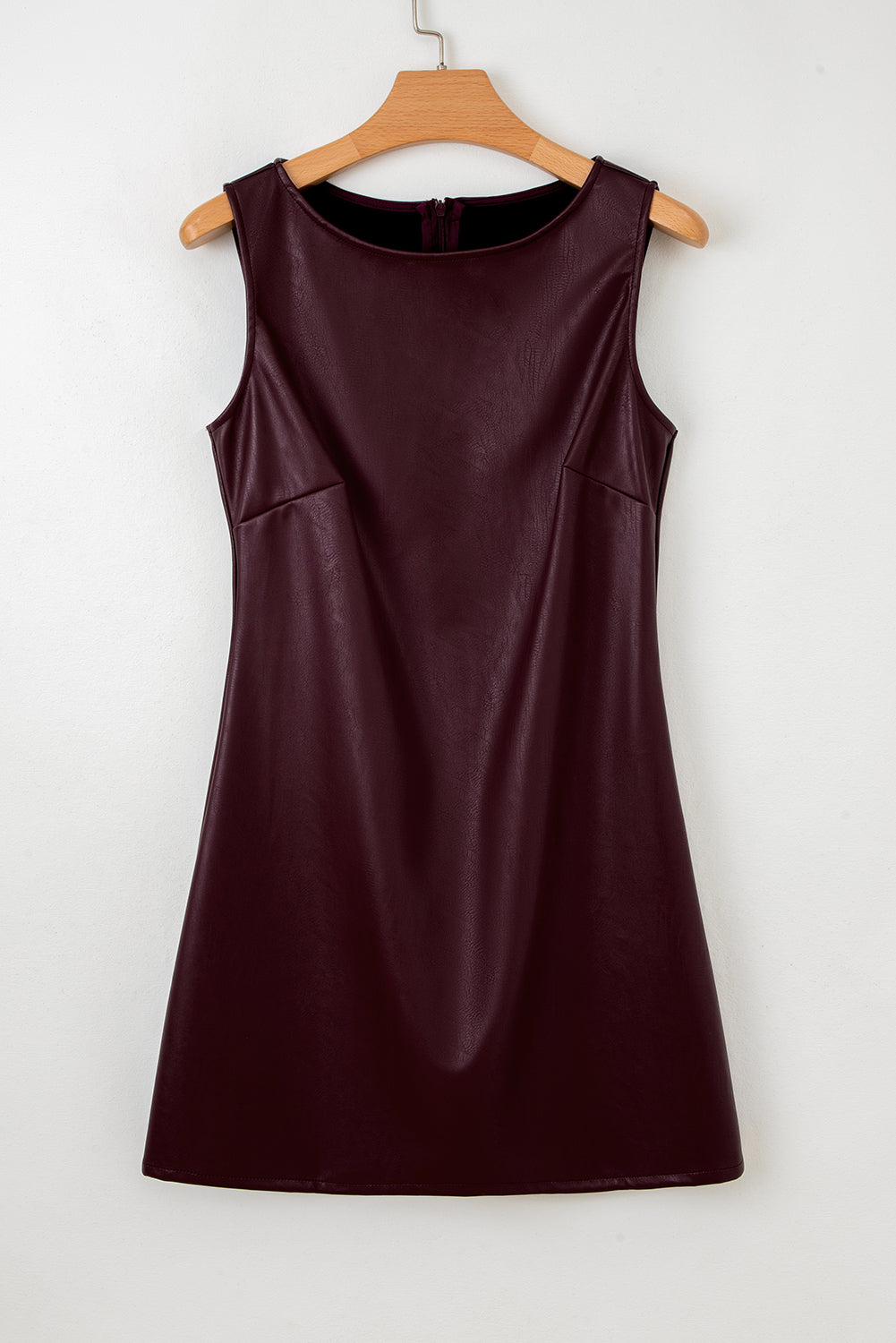 Black Faux Leather Sleeveless Mini Dress eAura