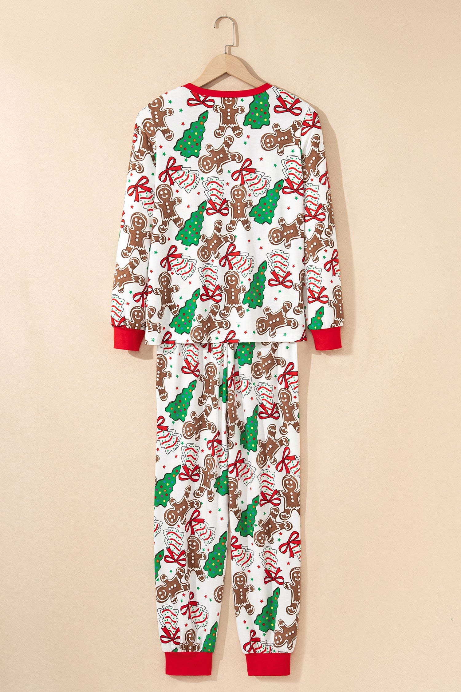 White Christmas Pattern Button V-Neck Pyjamas - eAura