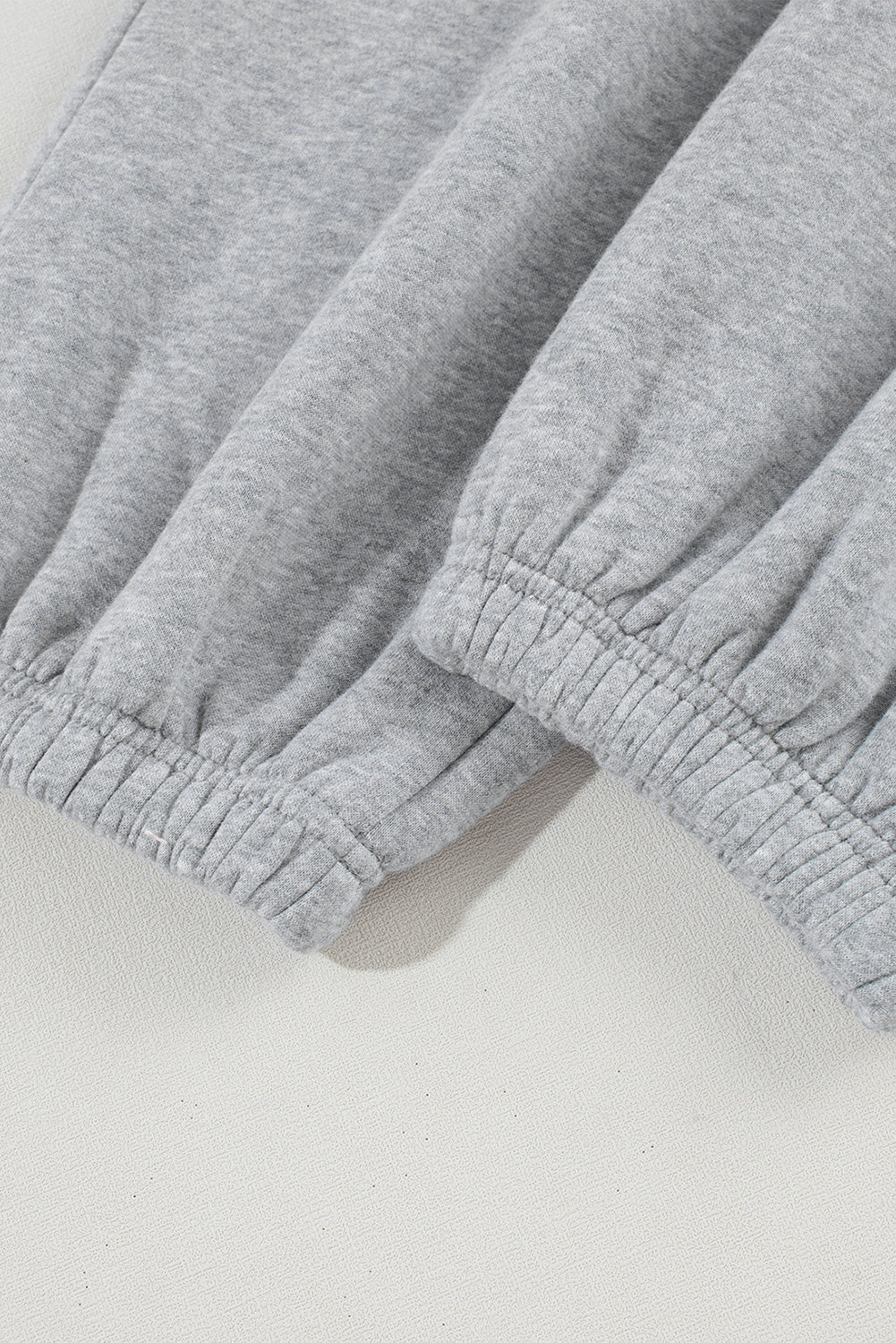 Solid Color Crisscross Elastic Waist Sweatpants – Light Grey