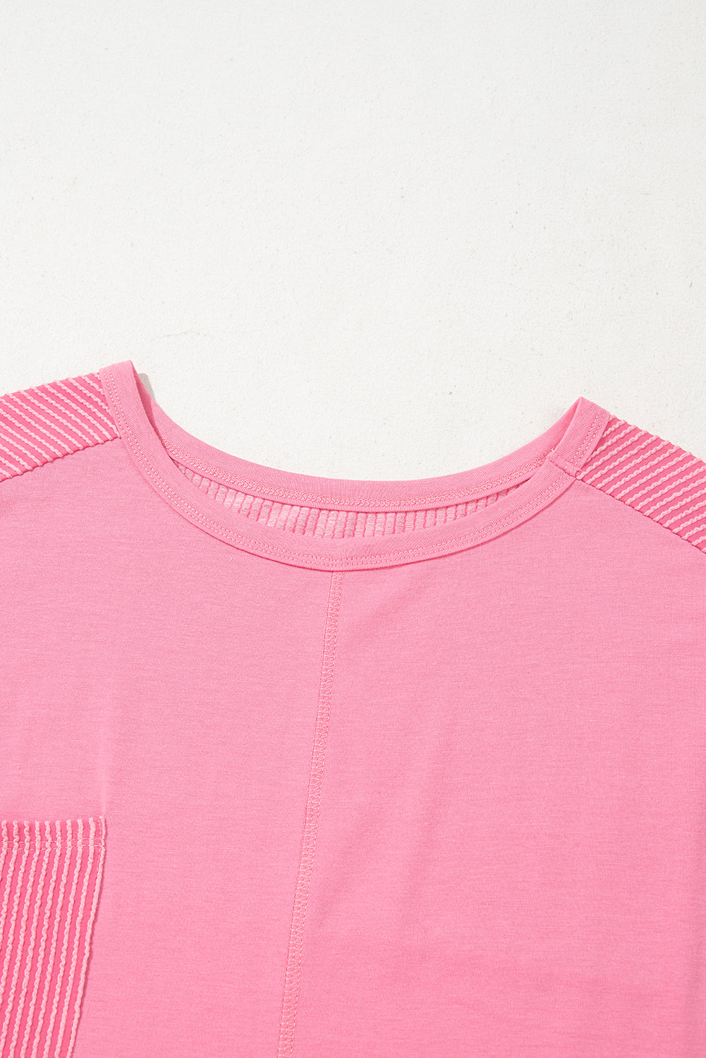 Bonbon Ribbed Patchwork Pocketed Plus Size T Shirt BB Fashion Outlet