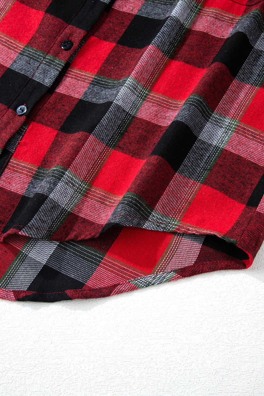 Red Christmas Checkered Pattern Loose Shirt and Pants Pyjama Set - eAura