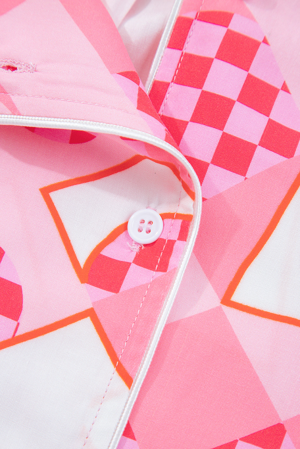 Heart Print Shirt Style Short Pyjama Set - eAura