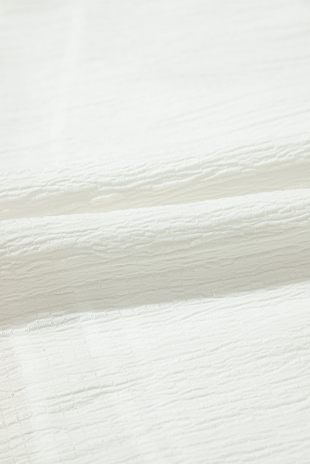 White Textured Ruffled Trim V Neck Flutter Flowy Top eAura