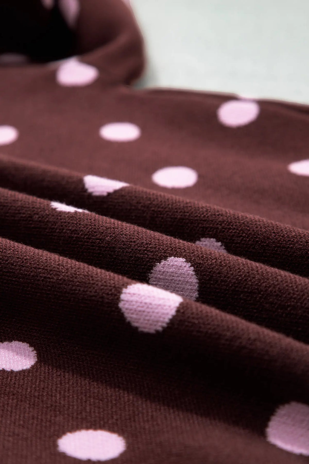 Polka Dot Pattern Colour Block Collared Loose Pullover Sweater
